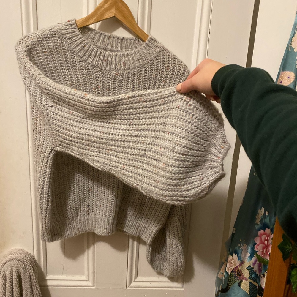 Chunky oversized balloon sleeve sweater